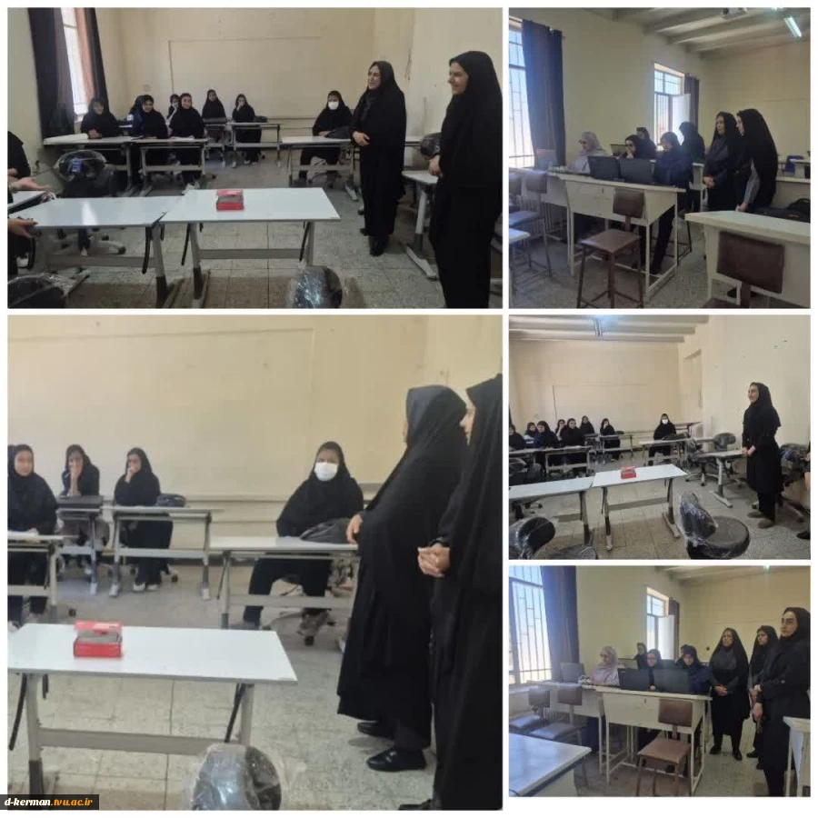 نظارت رئیس آموزشکده دختران کرمان به همراه معاون آموزشی و رئیس اداره حراست از روند برگزاری کلاس‌های حضوری 2